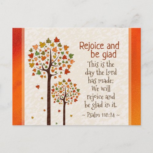 Psalm 11824 This is the Day Autumn Trees Postcard