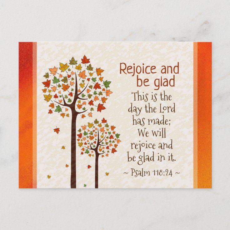 Psalm 118:24 This is the Day, Autumn Trees Postcard | Zazzle