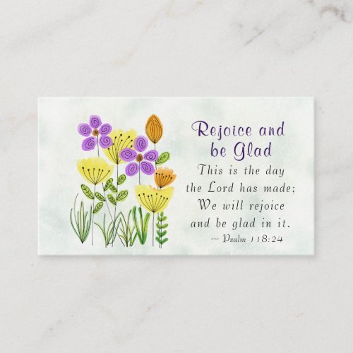 Psalm 11824 This is the Day Inspirational Floral Business Card