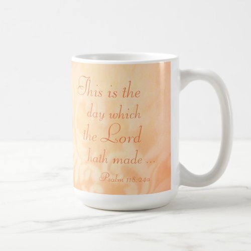 Psalm 11824 This Is the Day Orange Coral Paisley  Coffee Mug