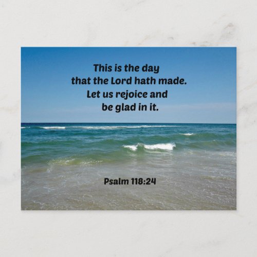 Psalm 11824 This is the day that the Lord hath Postcard