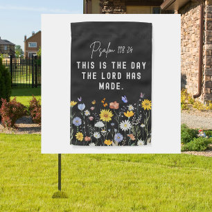 Psalm 118:24 This Is The Day Wildflower Garden Flag