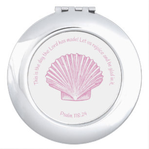 Psalm 118:24 This is the Day with Seashell Compact Mirror