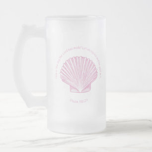 Psalm 118:24 This is the Day with Seashell Frosted Glass Beer Mug