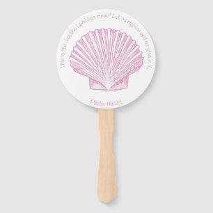 Psalm 118:24 This is the Day with Seashell Hand Fan