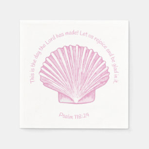 Psalm 118:24 This is the Day with Seashell Napkins