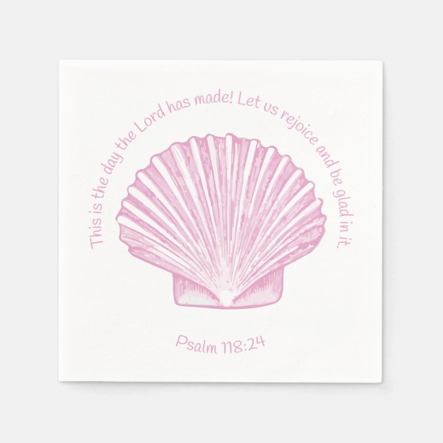 Psalm 118:24 This is the Day with Seashell Napkins (Front)