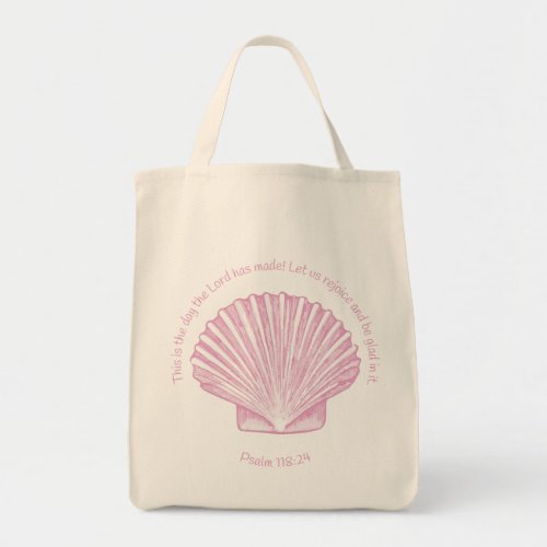 Psalm 11824 This is the Day with Seashell Tote Bag