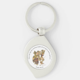 Psalm 118:24 with Baltimore Oriole Family Keychain