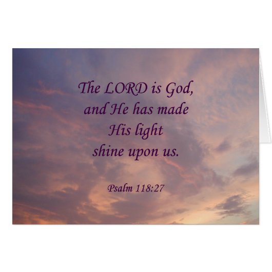 Psalm 118:27 Lord Is God Cards (Front Horizontal)