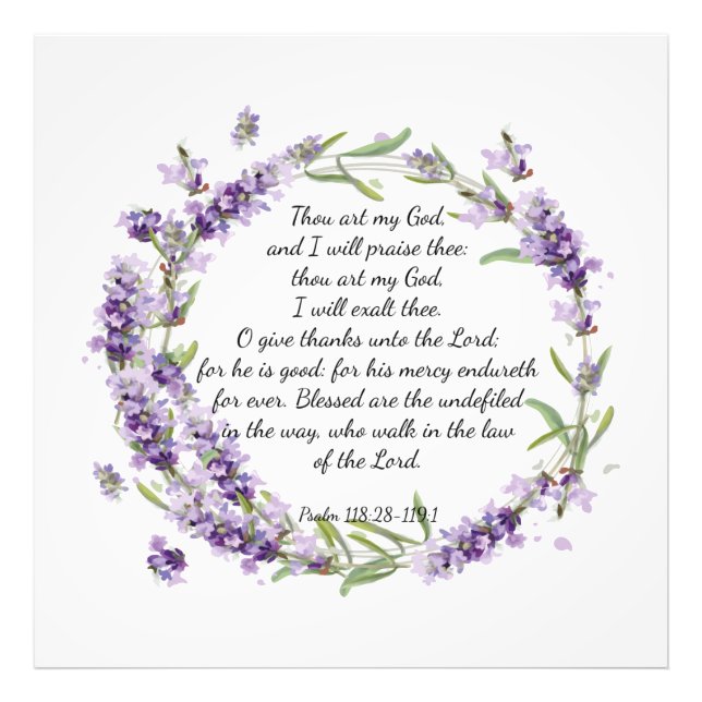 Psalm 118: 28 -119:1   photo print (Front)