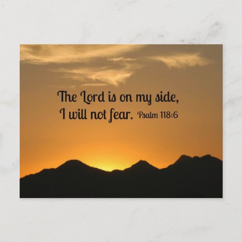 Psalm 1186 The Lord is on my side Postcard