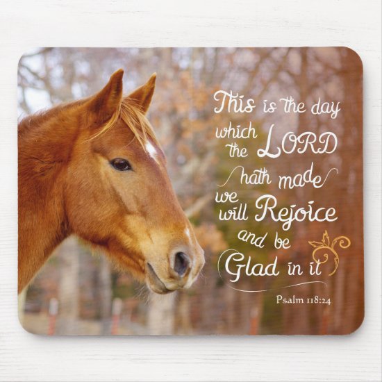 Psalm 118 Bible Verse Chestnut Horse Mousepads