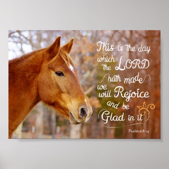 Psalm 118 Bible Verse Chestnut Horse Poster
