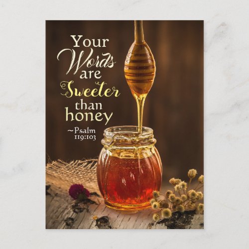 Psalm 119103 Your Words are Sweeter than Honey Postcard