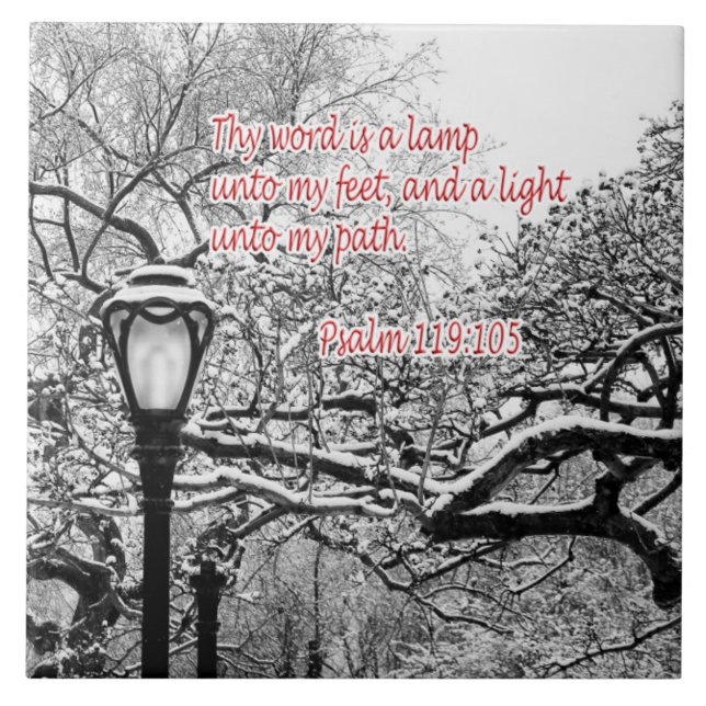 Psalm 119:105  Bible Verse Custom Christian Gift Tile (Front)