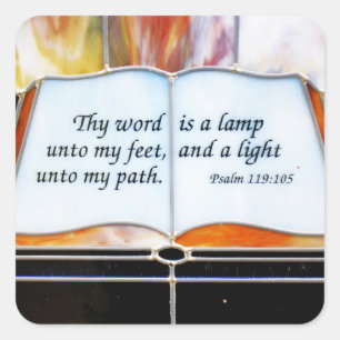Psalm 119:105 Bible Verse  Square Sticker