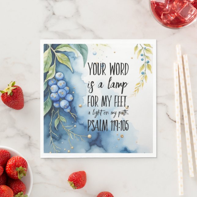 Psalm 119:105 Christian Bible Verse on Image Napkins (Insitu)