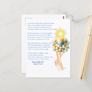 Psalm 119:105 Inspired Poem- Candle Lady  Postcard