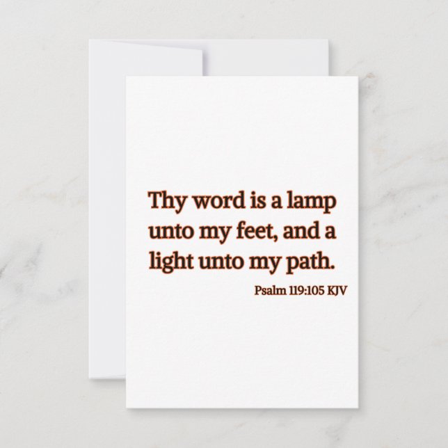 Psalm 119:105 KJV Bible Scripture Flat Greeting Card (Front)