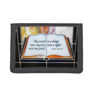 Psalm 119:105 KJV Bible Verse Trifold Wallet