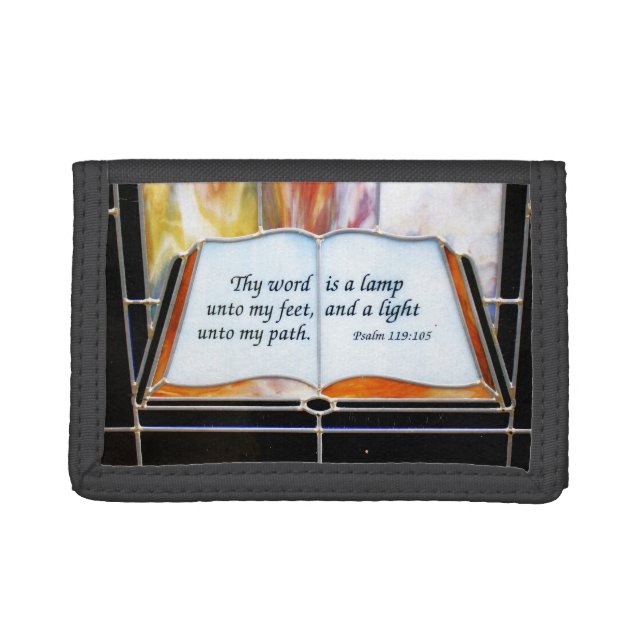 Psalm 119:105 KJV Bible Verse Trifold Wallet (Front)