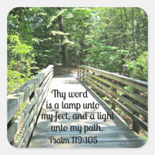 Psalm 119:105 Thy word is a lamp... Square Sticker