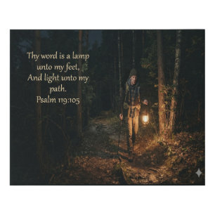 Psalm 119 :105 Thy Word is a Lamp to My Feet Quote Faux Canvas Print
