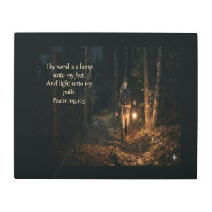 Psalm 119 :105 Thy Word is a Lamp to My Feet Quote Metal Print
