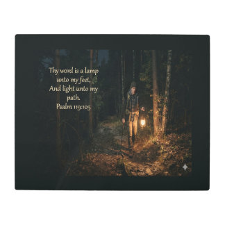 Psalm 119 :105 Thy Word is a Lamp to My Feet Quote Metal Print