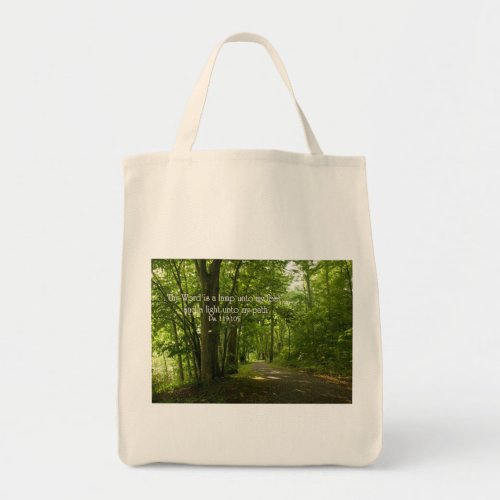 Psalm 119105 Thy word is a lamp unto my feet Tote Bag