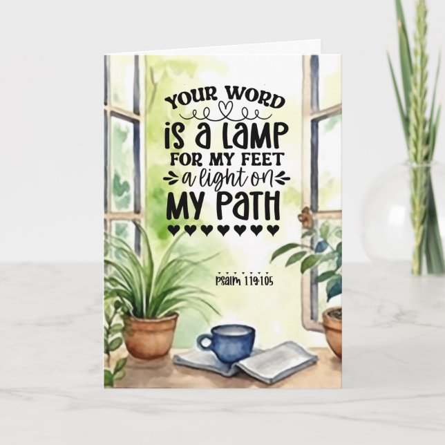 Psalm 119:105 Your Word is a Lamp Bible Verse Card (Front)
