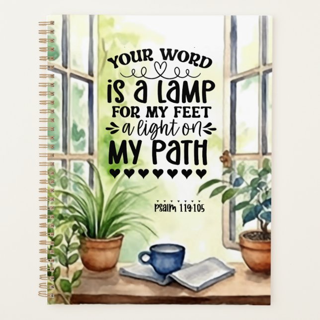 Psalm 119:105 Your Word is a Lamp Bible Verse Planner (Front)