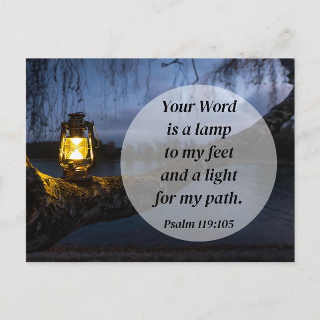 Psalm 119:105 Your Word is a Lamp Postcard (Front)