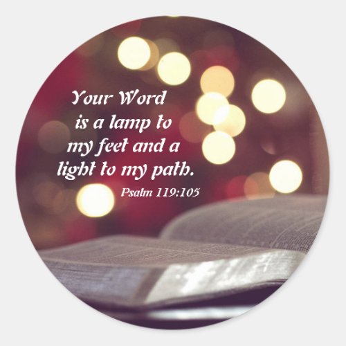 Psalm 119105 Your Word is a Lamp to my Feet Classic Round Sticker