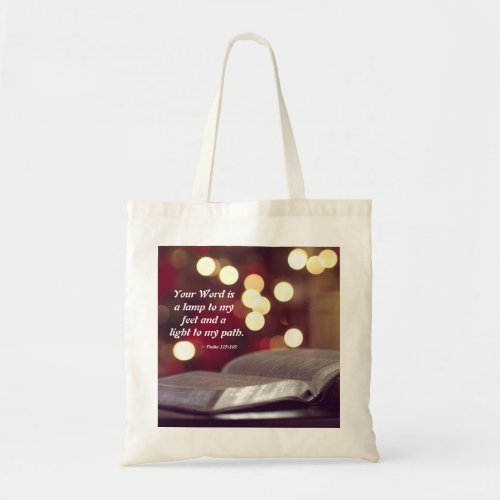 Psalm 119105 Your Word is a Lamp to my Feet Tote Bag