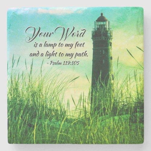 Psalm 119105 Your Word is a lamp unto my feet Stone Coaster