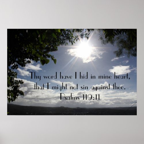 Psalm 11911 bible verse poster