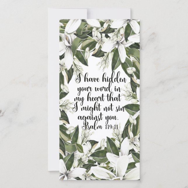 Psalm 119:11, Watercolor bible verse bookmark (Front)
