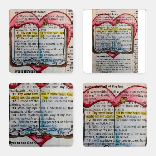 Psalm 11911 _ Your Word I Have Hid In My Heart Coaster Set