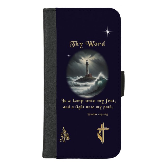 Psalm 119 iPhone wallet case (Front)