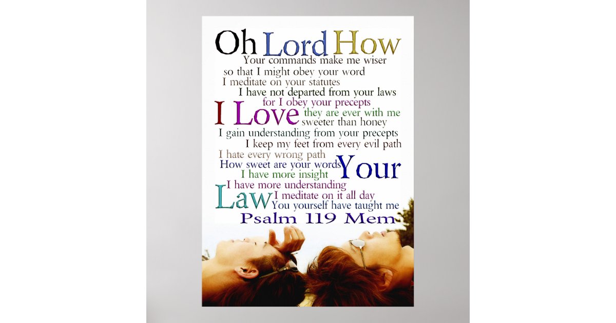 Psalm 119 Mem Thoughtful Poster Zazzle