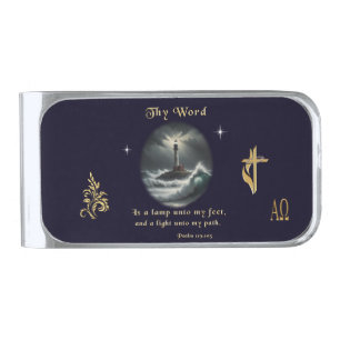 Psalm 119 silver finish money clip