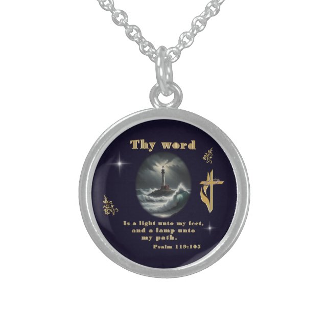 Psalm 119 sterling silver necklace (Front)