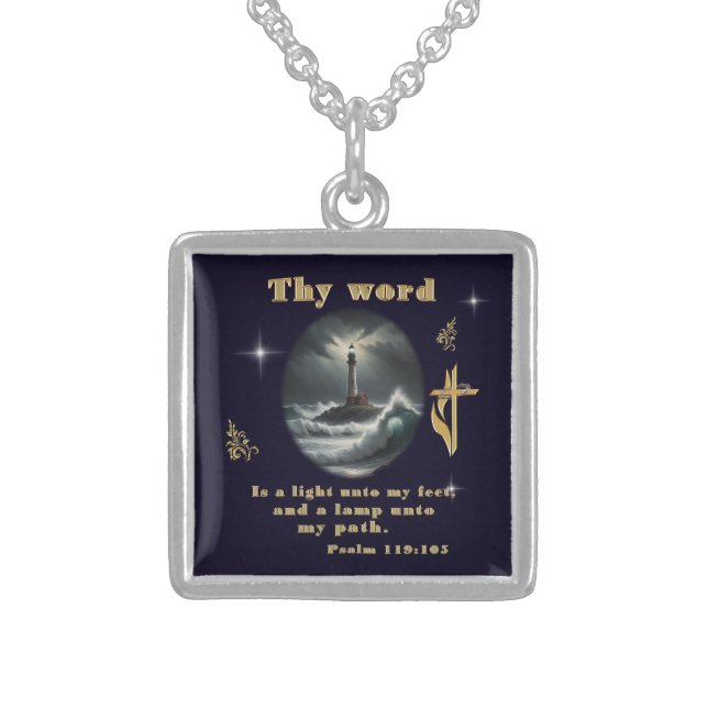 Psalm 119 sterling silver necklace (Front)