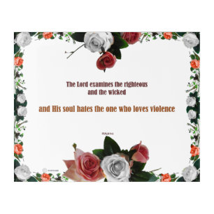 Psalm 11:5, No Violence Acrylic Print