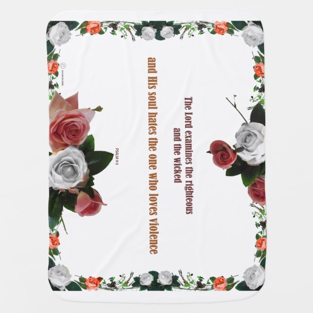 Psalm 11:5, No Violence Baby Blanket (Front)