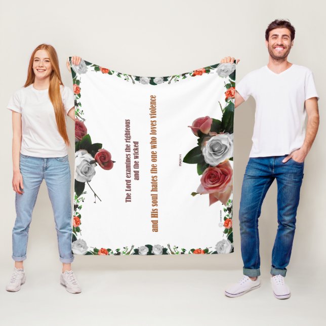 Psalm 11:5, No Violence Fleece Blanket (In Situ)