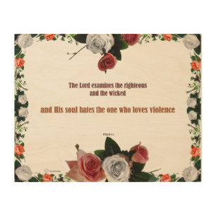Psalm 11:5, No Violence Wood Wall Art
