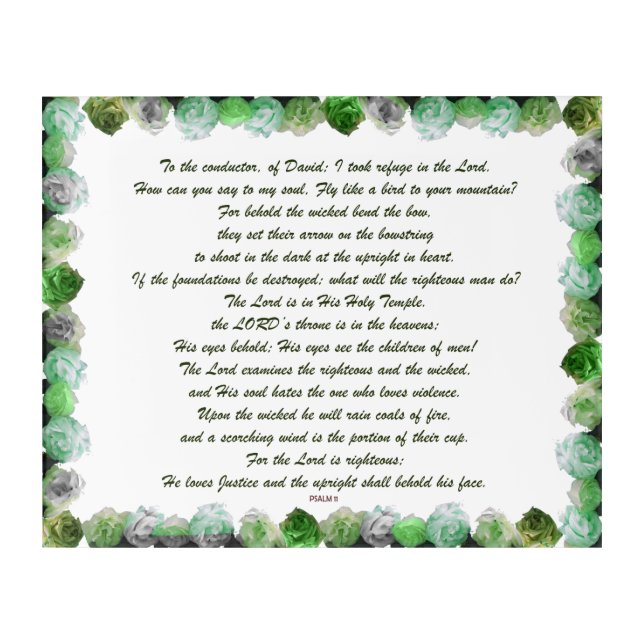 Psalm 11 acrylic print (Front)